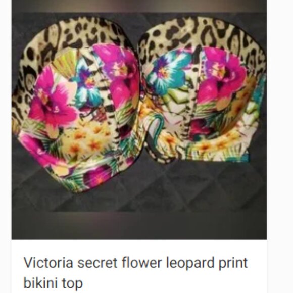 Victoria's Secret Other - Bandeau Underwire Push-up Tropical Hawaiian Jungle Floral Cheetah leopard animal